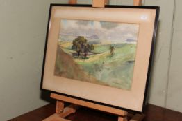 G.E. Butler, Landscapes, pair watercolours, both signed, 22.5cm by 32.5cm, in glazed frames.