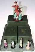 Kevin Francis limited edition Susie Cooper figure, and four small Peggy Davis figures,