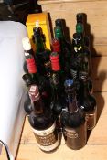 Seventeen bottles of spirits including Bristol Dry Sherry, Harveys Bristol Cream, QC Sherry,