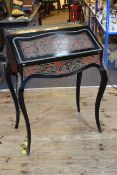 Boulle and ebony Bureau De Dame, 93cm by 73cm by 46cm.