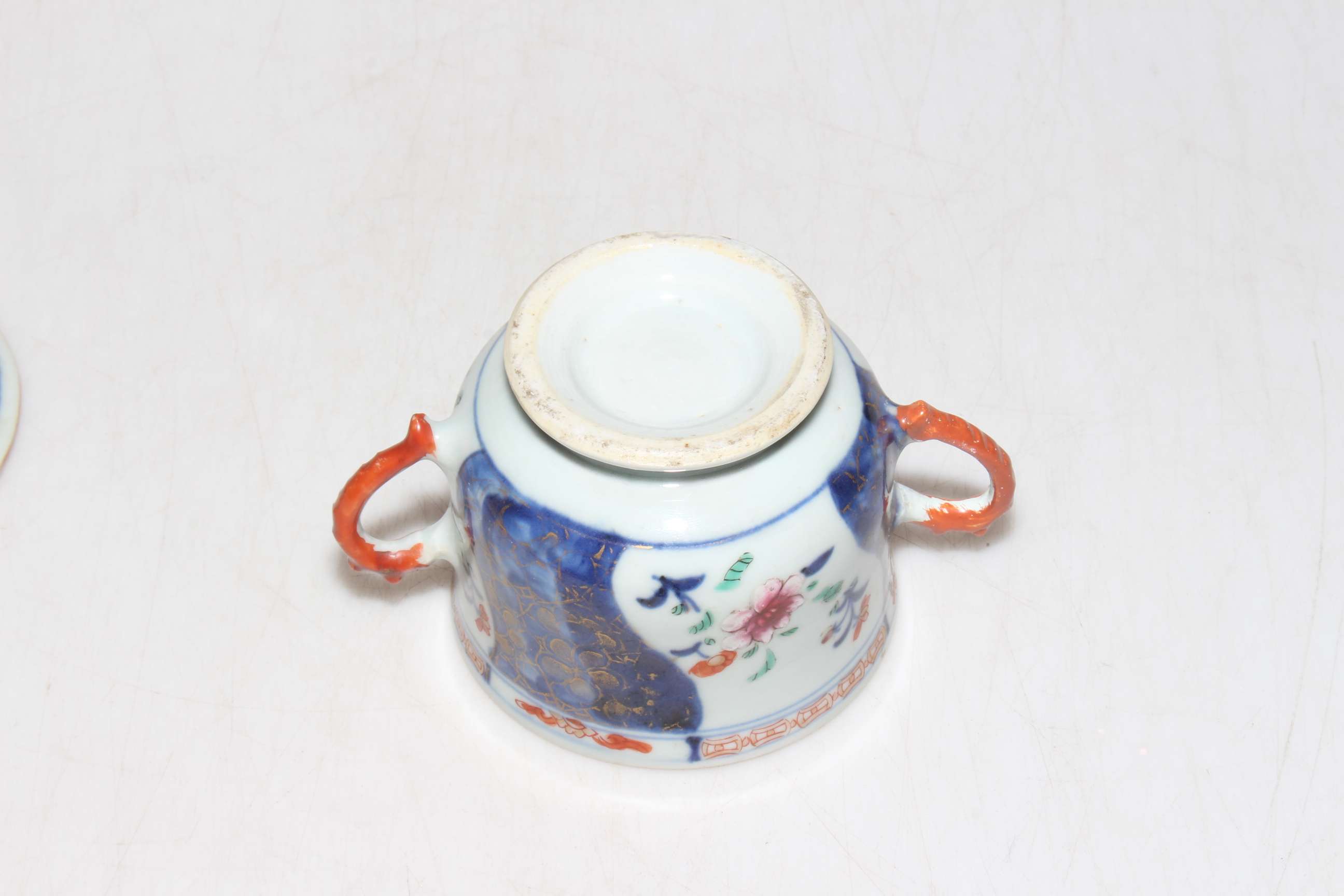 Chinese polychrome two handled cup and cover, 10.5cm. - Image 3 of 3