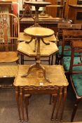 Victorian octagonal walnut tripod occasional table,