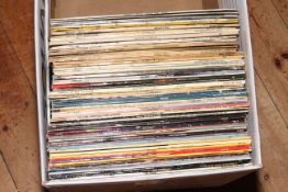 Box of assorted LP records.