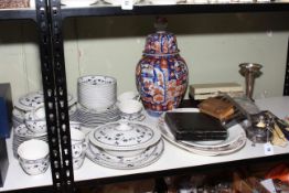 Royal Doulton 'York Town' dinnerware, Imari temple jar and cover, silver plated ware, cutlery, etc.