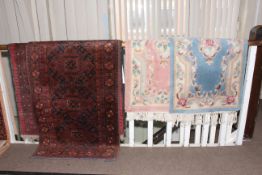 Two Persian design rugs (largest 1.90 by 0.80) and two Chinese rugs 1.25 by 0.63 (4).