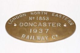 Railway plaque for LNER Doncaster, 33cm across.