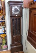 1920's oak longcase clock, 179.5cm.