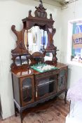 Late Victorian mahogany mirror backed parlour cabinet, 235cm by 123cm by 42cm.