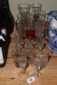 Twenty pieces of mainly 19th Century glass including rummer/wine, etc.