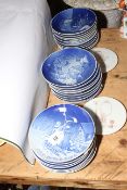 Collection of Copenhagen porcelain Christmas plates (27) and two 'Antoni' plaques.