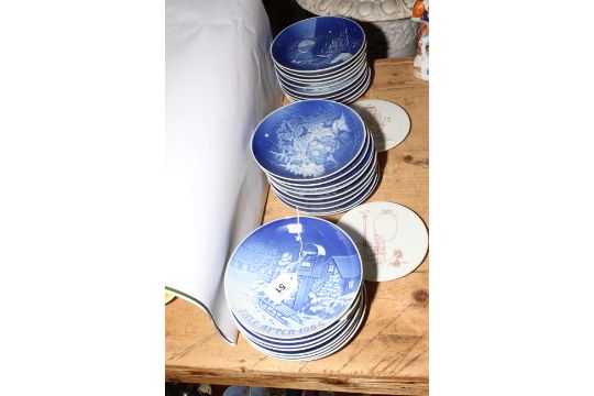 Collection of Copenhagen porcelain Christmas plates (27) and two 'Antoni' plaques.