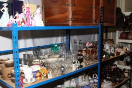 Large collection of figurines, porcelain, glass, KLM Bols, Denby, etc.