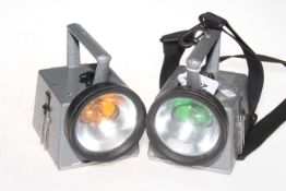Two British Rail hand held inspection lamps.