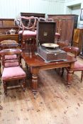 Victorian mahogany extending dining table,