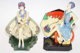 Two Kevin Francis limited edition figures, Tea with Clarice Cliff, and Charlotte Rhead,