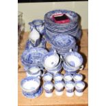 Spode Italian blue and white porcelain, approximately 66 pieces.