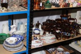 Victorian decorative pottery and lustre wares including jugs, jars, teapots, etc.