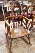 Windsor pierced splat back rocking chair.