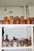 Collection of terracotta vases and jars, Victorian decorative porcelain,