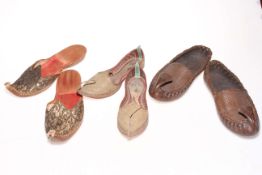 Three pairs of Islamic shoes.