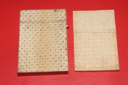 Two antique ivory card cases.