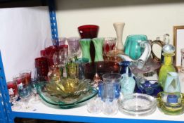 Collection of coloured glass.