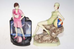 Two Kevin Francis limited edition figures, Tallulah Bankhead and Beach Belle, 25cm.