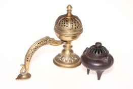 Indian brass and Japanese cast iron censors (2).