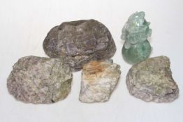 Five pieces of minerals.