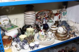 Collection of Oriental Wares, decorative porcelain, figurines, etc.