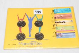 Royal Mint 2002 Manchester Commonwealth Games £2 four coin presentation cover.