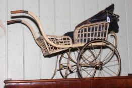 Antique rickshaw pram, 70cm.