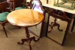 Victorian oval tripod occasional table and two Victorian framed wall mirrors (3).