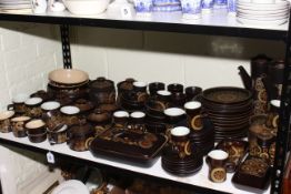 Collection of Denby Arabesque pottery, approximately 100 pieces.
