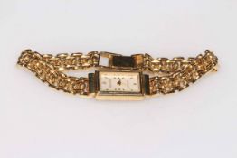 Accurist ladies 9 carat gold bracelet watch.