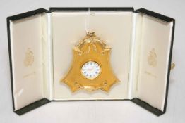 Kitney & Co gilt and enamel boudoir clock in case.
