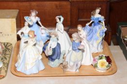 Six Royal Doulton ladies including Rebecca, Julia and Laura, Coalport 'Pamela',