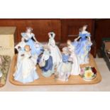 Six Royal Doulton ladies including Rebecca, Julia and Laura, Coalport 'Pamela',