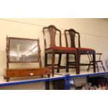 Pair Georgian Chippendale style side chairs,