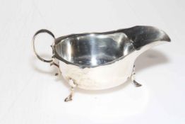 Silver sauce boat with shaped border, Sheffield 1927.