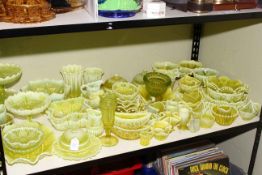 Collection of Davidson's Primrose Pearline vintage glass.