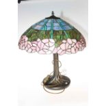 Large Tiffany style table lamp with shade.