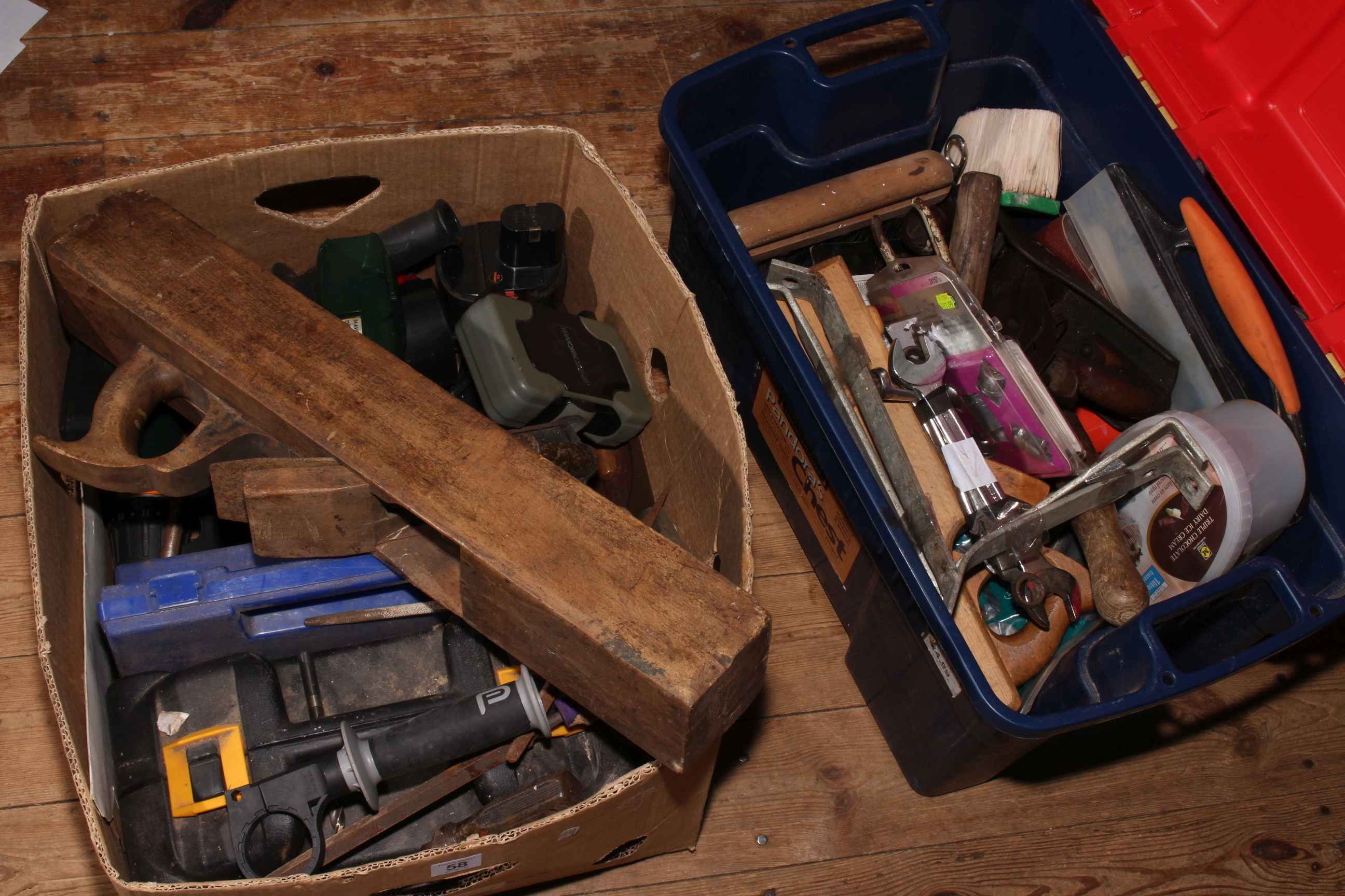 Collection of tools including planes.