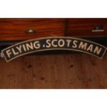 Cast metal Flying Scotsman sign.