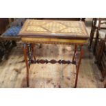 Victorian parquetry topped side table, 76cm by 73cm by 41cm.