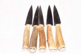 Five Sgian Dubh style knives.