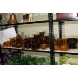 Collection of vintage Art Deco amber glass.