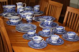 Collection of blue and white Spode Italian including planter, casserole dish, jugs, etc,