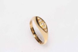 18 carat gold five stone diamond ring, Birmingham 1916, size K.