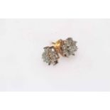 Diamond cluster illusion set 9 carat gold earrings.